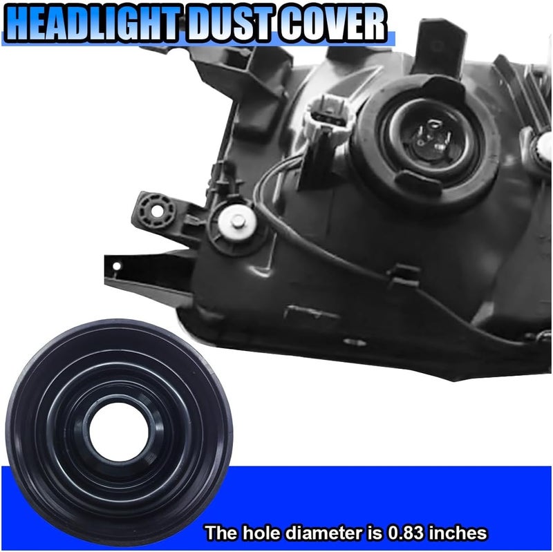 BDZMC 2PCS Car Headlight Cover, 85mm Headlight Dust Cover with 20mm Hole, Rubber Seal Protective Cover for H4 Bulb Housing Conversion, Auto Replacement Accessories for Cars, SUVs, Trucks (3.3inch) - Image 3
